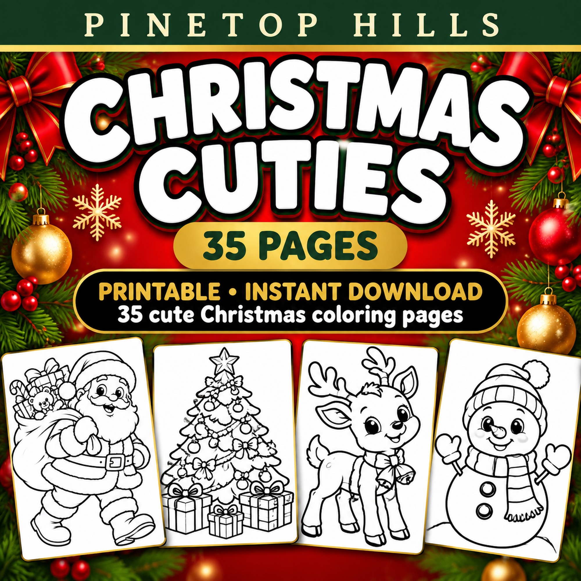 Christmas Cuties coloring pack cover