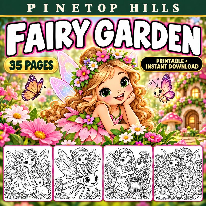 Fairy Garden coloring pack cover