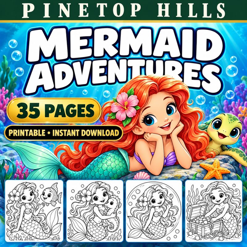 Mermaid Adventures coloring pack cover