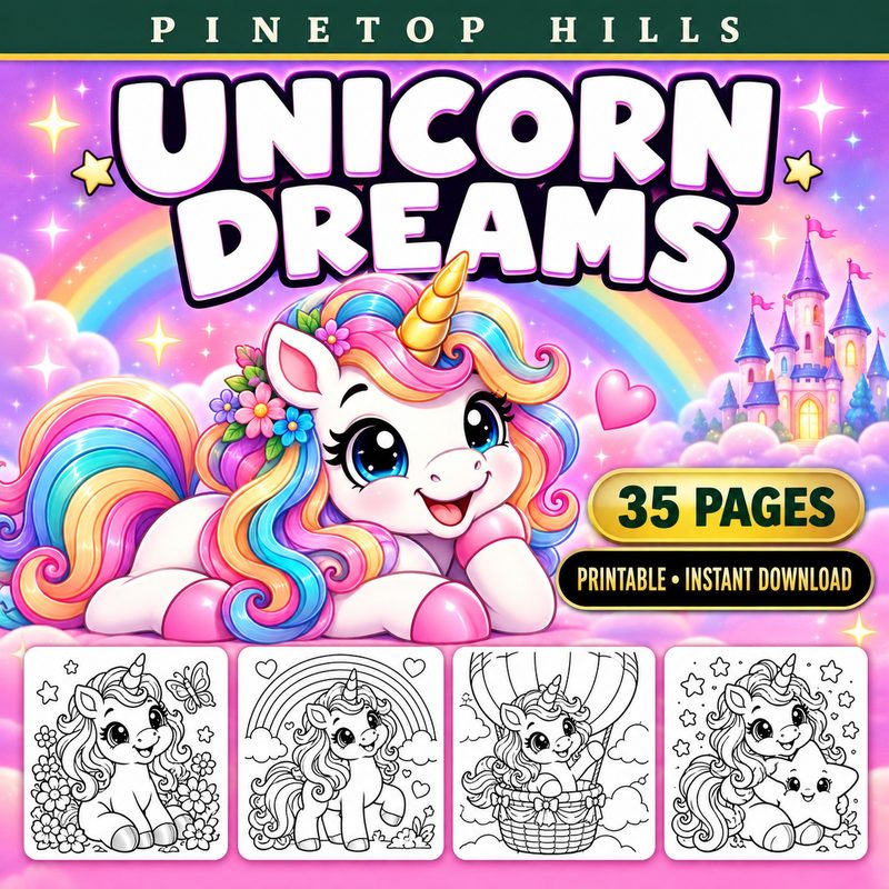 Unicorn Dreams coloring pack cover